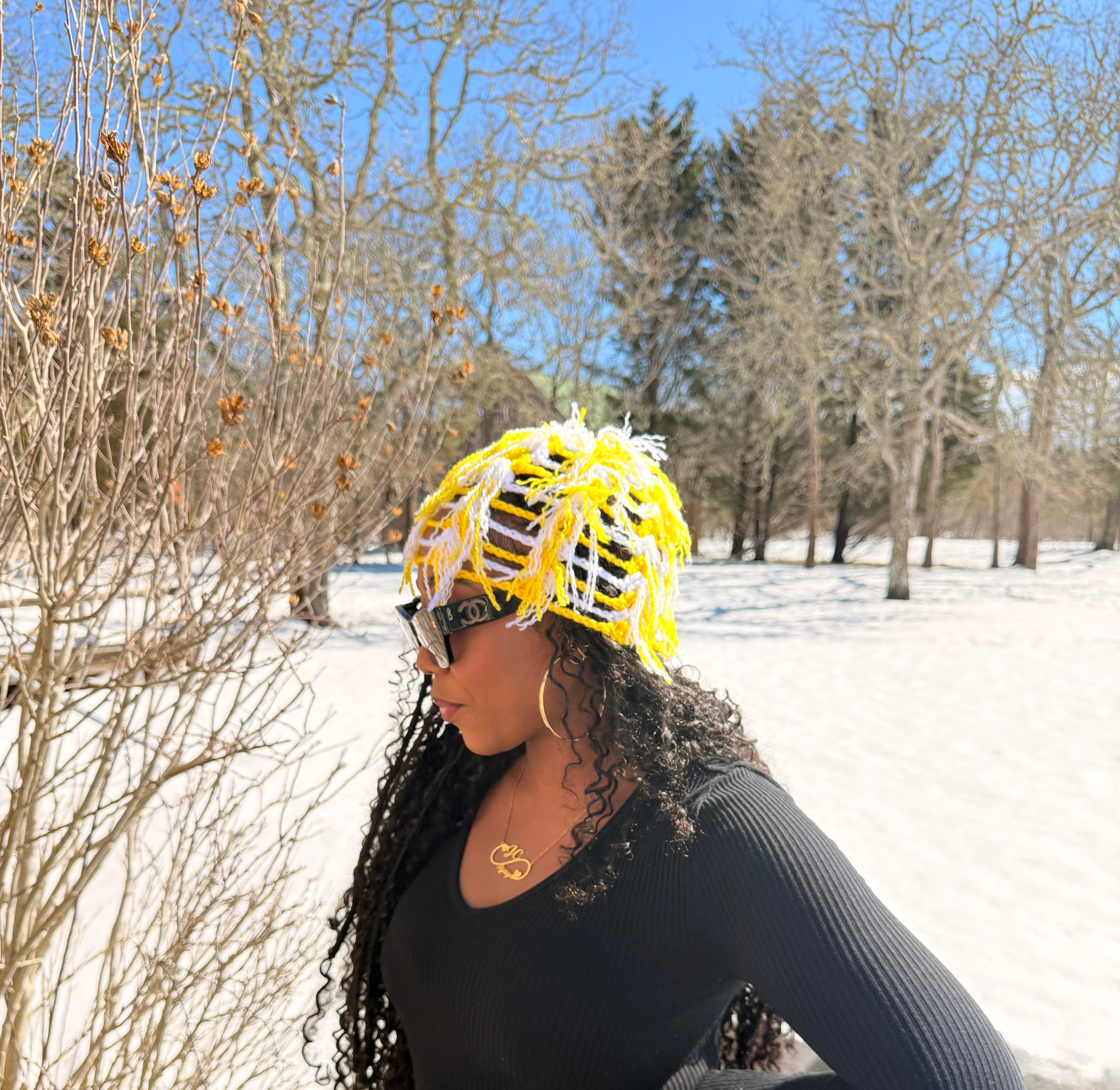 fringe cage beanie