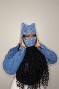 Multi color cat ear cage mask