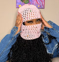 Baby pink jewel cage mask