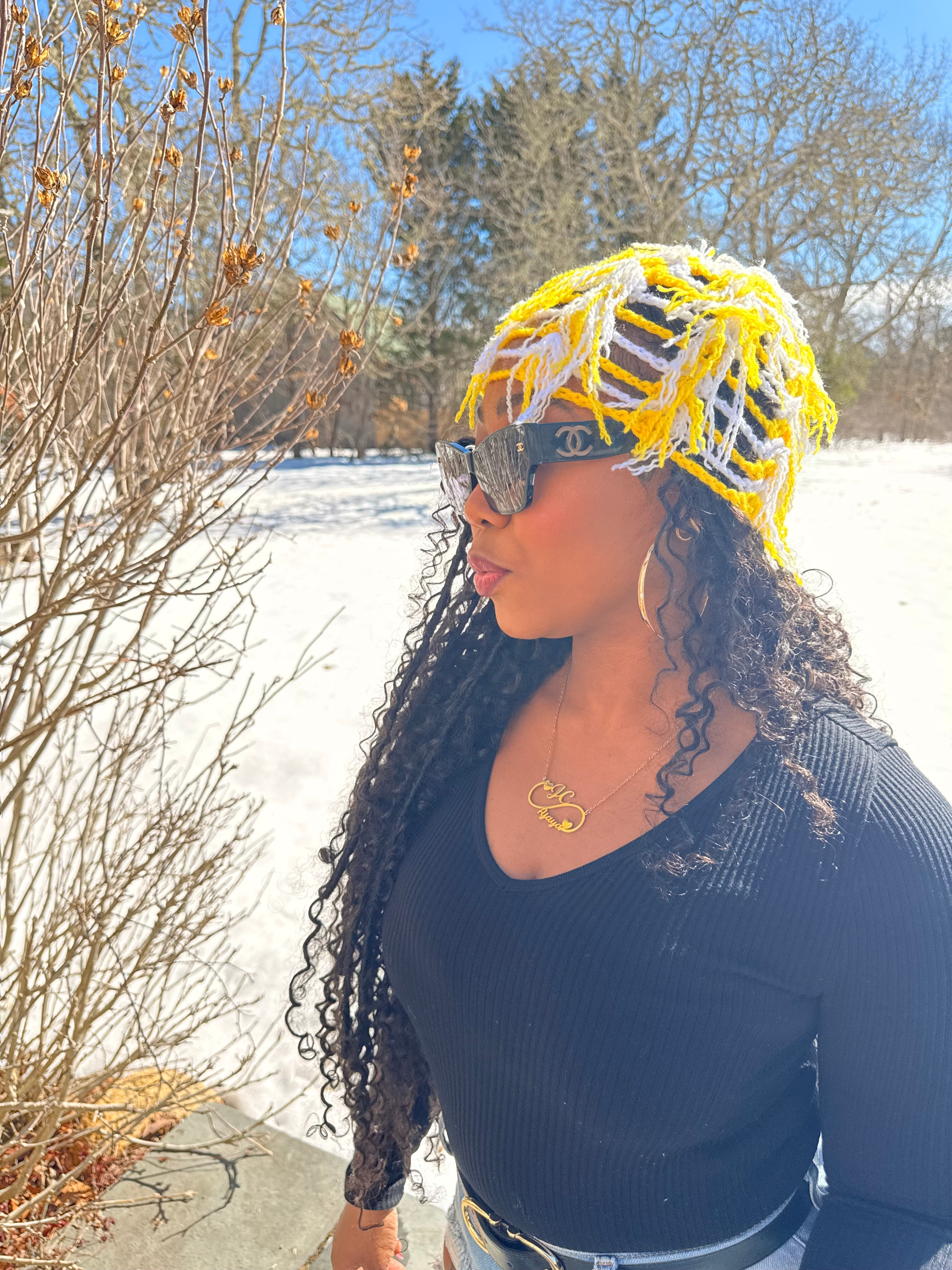 fringe cage beanie