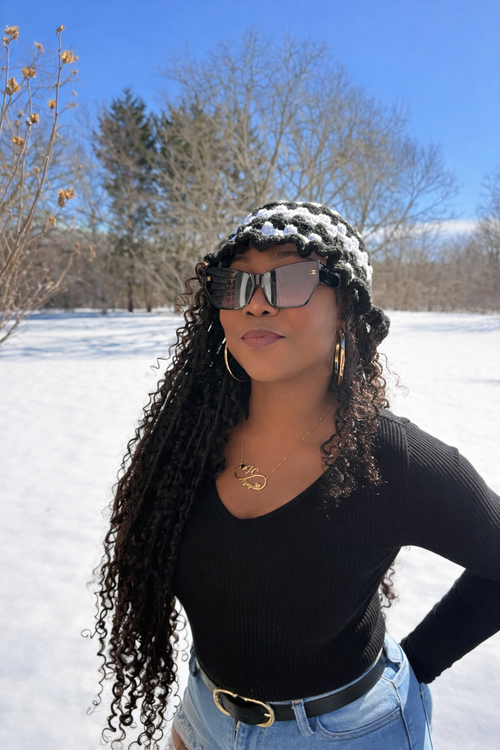 Black&white lite flare hat